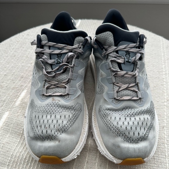 Hoka One One Gray and White Athletic Shoes main image 8